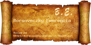 Borsoveczky Emerencia névjegykártya